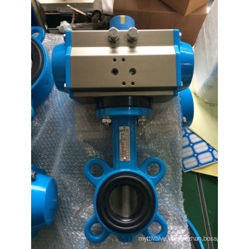 Pneumatic Actuator Wafer Type Butterfly Valve (PTFE Sealling)